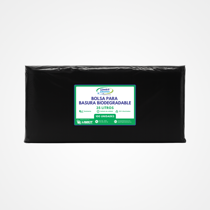 Bolsa de Basura Biodegradable Negra 35 L